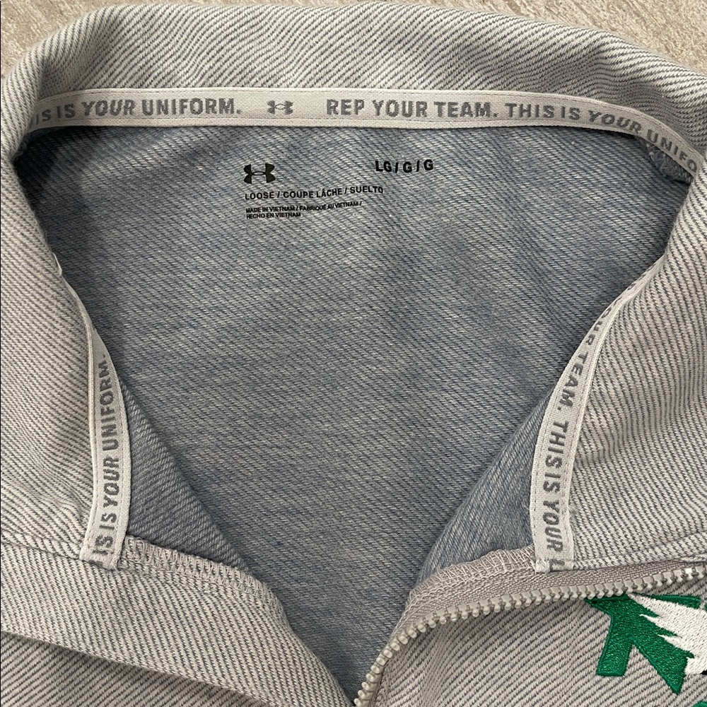 UND Under Armour Gray and White Quarter-Zip Pullover - Picture 2 of 5